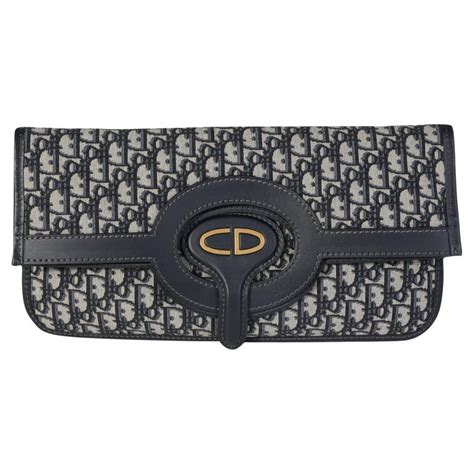 blue original dior oblique jacquard canvas foldable clutch|Foldable Clutch Blue Dior Oblique Jacquard Canvas .